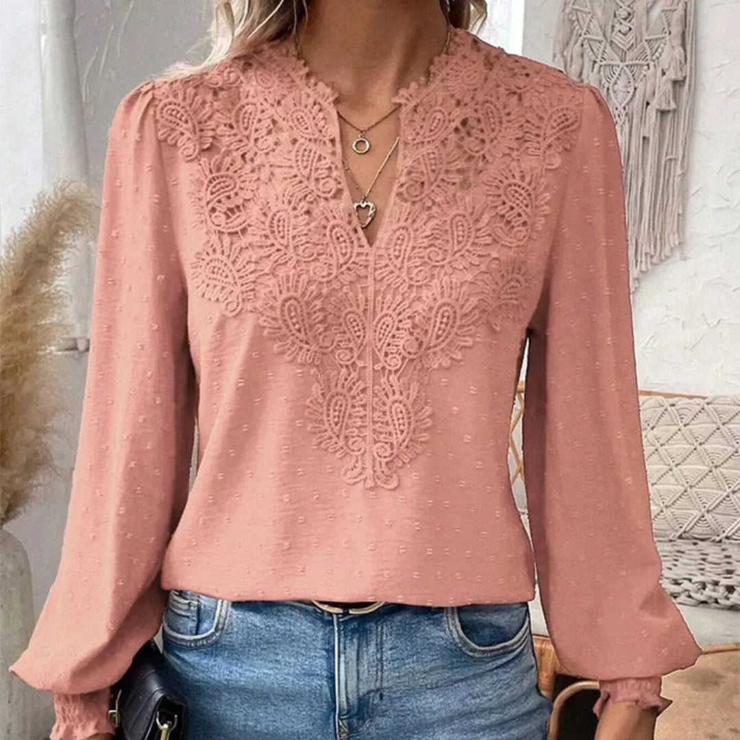 Blusa-com-Renda-e-Decote-V-Veloura-Zellis