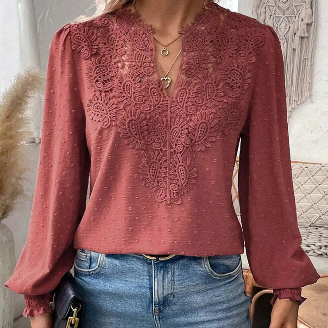 Blusa-com-Renda-e-Decote-V-Veloura-Zellis