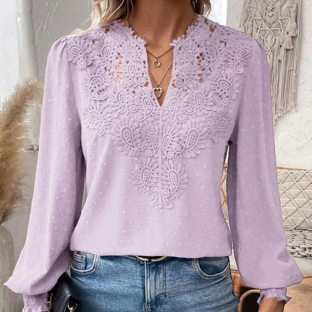 Blusa-com-Renda-e-Decote-V-Veloura-Zellis