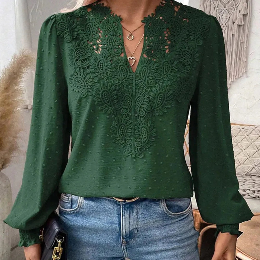 Blusa-com-Renda-e-Decote-V-Veloura-Zellis