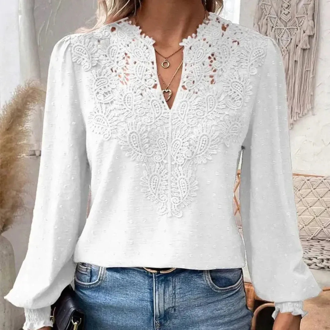 Blusa-com-Renda-e-Decote-V-Veloura-Zellis