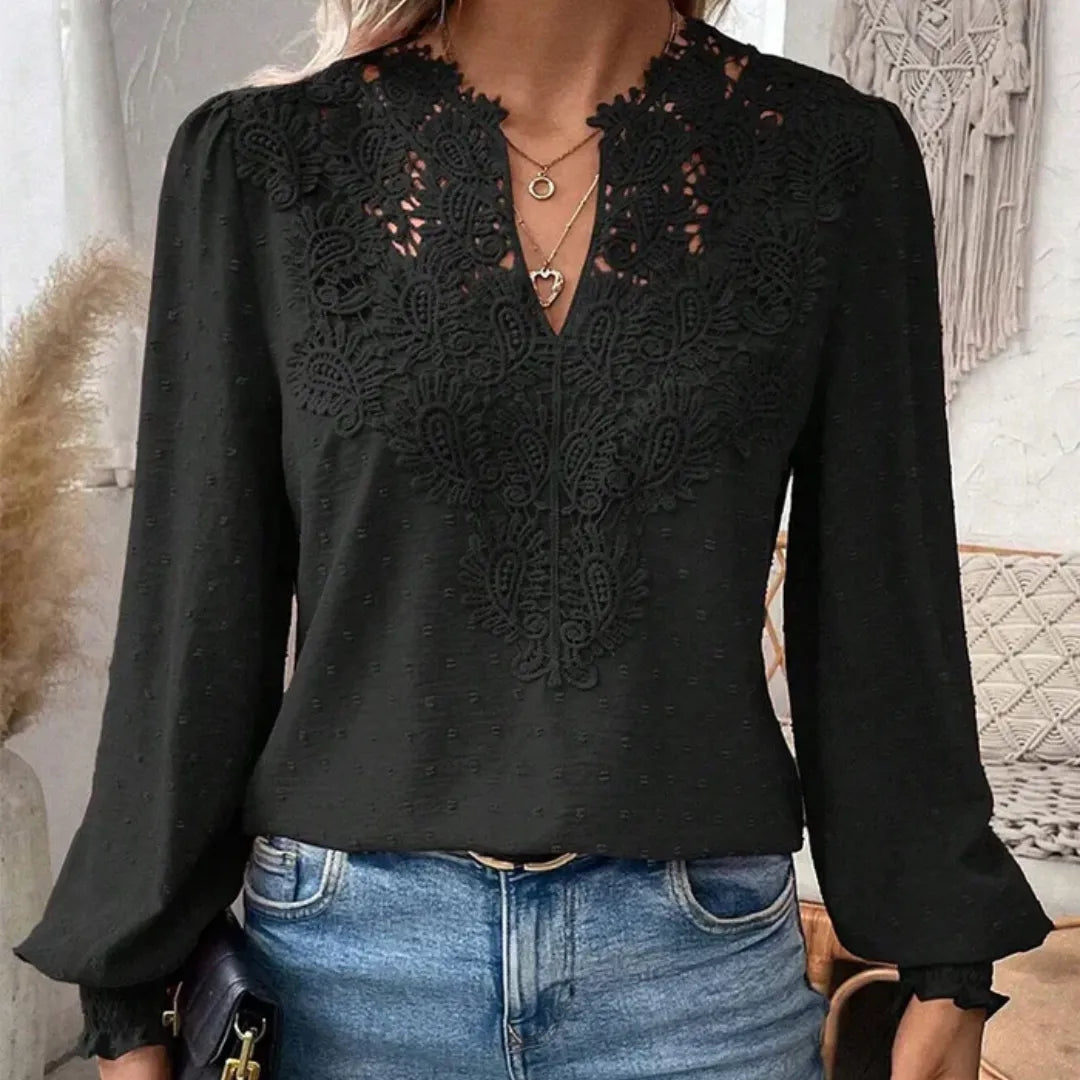 Blusa-com-Renda-e-Decote-V-Veloura-Zellis